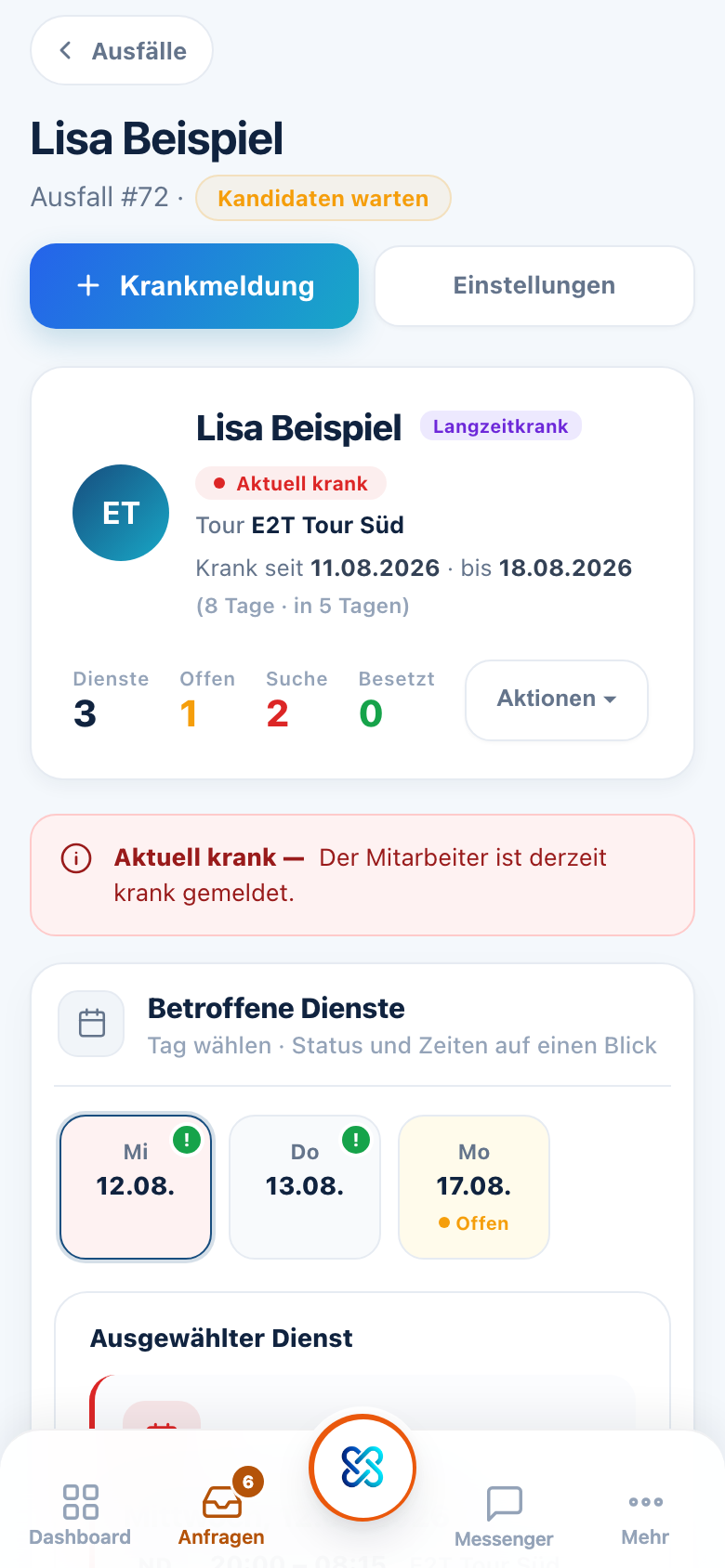 Fallakte in der App