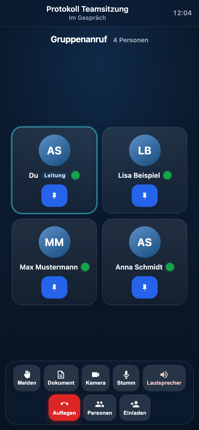 Gruppenanruf in der App
