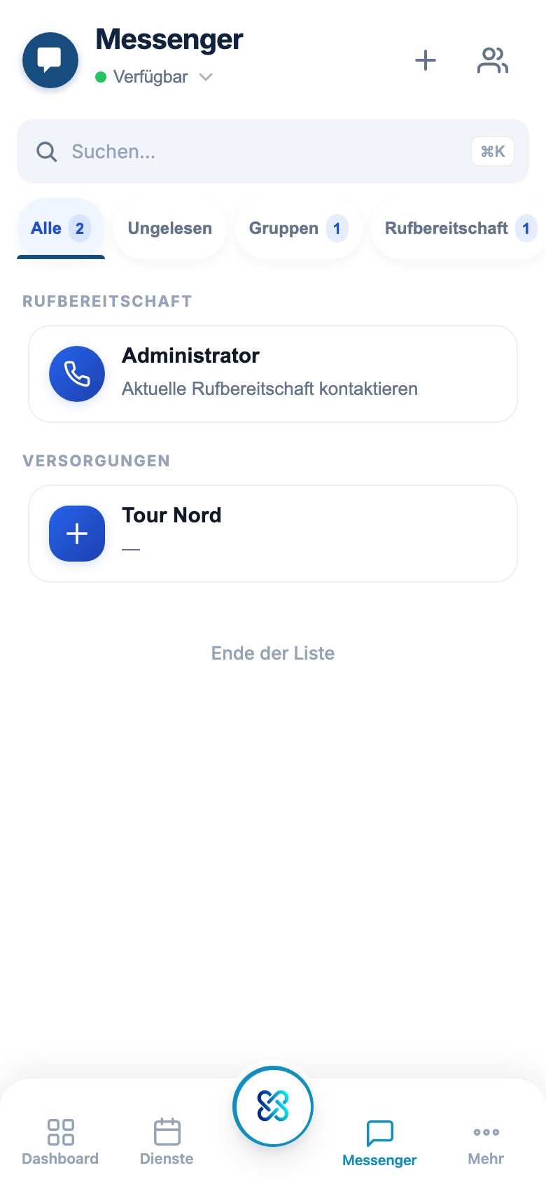 Messenger in der App