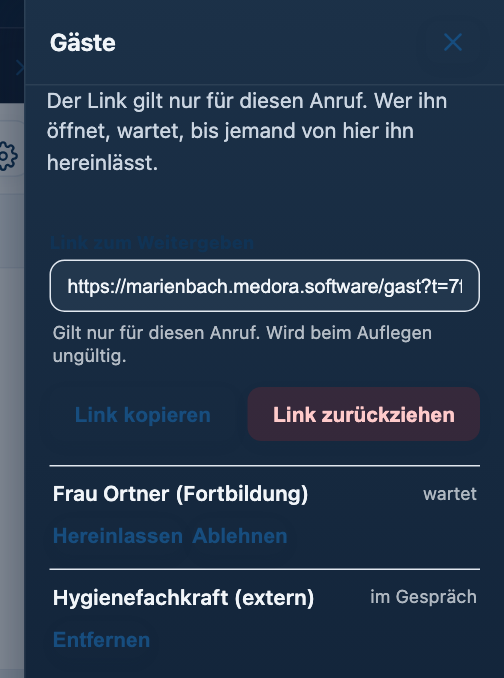 Gäste über einen Link einladen